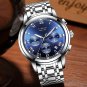 Silver green steel_2023 Men Watch Luxury Top Brand  Sport Chronograph Watches Mens Waterproof Full S