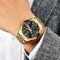 Rose gold blue_2023 Top Brand Luxury Man Wristwatch Waterproof Luminous Date Week Men Watches Stai