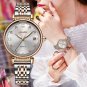 Rose gold white_Brand SUNKTA Women Watches Business Quartz Watch Ladies Top Brand Luxury Female Wri