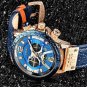 Rose gold blue_2021 Casual Sports Watch for Men Top Brand Luxury Military Leather Wrist Watches Men