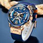 Silver black_2021 Casual Sports Watch for Men Top Brand Luxury Military Leather Wrist Watches Mens