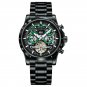 Black green S_Automatic Tourbillon Watch for Men Mechanical Skeleton Tourbillon Mens Watches Waterpr