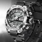 Black gold_Digital Men Military Watch 50m Waterproof Wristwatch LED Quartz Clock Sport Watch Male Bi
