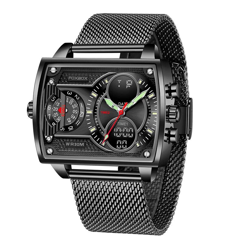 Black M_Watches For Men FOX Luxury Brand Sport Wristwatch Waterproof Military Quartz Digital Clock M