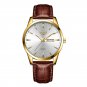 Gold white_Quartz Men Watches Leather Strap Male Wristwatches Top Luxury Brand Luminous Date Week Bu