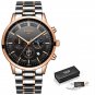 rose gold black S_2022 Fashion Mens Watches Top Brand Luxury Business Watch For Men Stainless Steel 