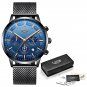 Rose gold blue M_2022 Fashion Mens Watches Top Brand Luxury Business Watch For Men Stainless Steel W