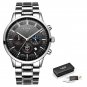 silver black S_2022 Fashion Mens Watches Top Brand Luxury Business Watch For Men Stainless Steel Wat