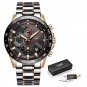 White_2023   Fashion Mens Watches Stainless Steel Top Brand Luxury Sport Chronograph Quartz WithWatc