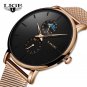 Rose gold black_Womens Watches Top Brand Luxury Waterproof Watch Fashion Ladies Stainless Steel Ultr