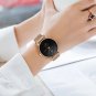 Rose gold black_Womens Watches Top Brand Luxury Waterproof Watch Fashion Ladies Stainless Steel Ultr