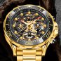 Multicolor_Fashion All Gold Mens Watches Top Brand Luxury Stainless Steel Quartz Watch For Men Water