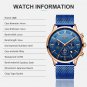 Rose gold black_Top Brand Luxury Fashion Simple Watch for Men Blue Dial Watch Mesh Belt Sport Water