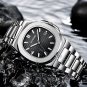 Black_2023   Luxury Watch Men Business Waterproof Male Clock Luminous Date Stainless Steel Square Qu