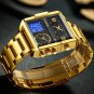 Silver blue_Top Brand Luxury Fashion Men Watches Gold Steel Sports Square Digital Analog Big Quartz