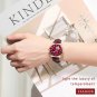 gold red_2021 Brand SUNKTA Women Watches Fashion leather Ladies Quartz Watch TOP Brand Luxury Dial