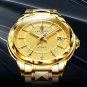 All gold_Mens Automatic Mechanical Watches Luxury Brand Business Tungsten Steel Waterproof WristWatc