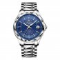 Silver blue_Mens Automatic Mechanical Watches Luxury Brand Business Tungsten Steel Waterproof WristW