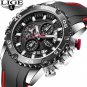All black_2022 Watches Mens Top Brand Waterproof Clock Male Silicone Strap Sport Quartz Watch For M