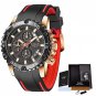 Rose gold black_2022 Watches Mens  Top Brand Waterproof Clock Male Silicone Strap Sport Quartz Watch