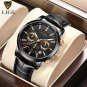 Rose gold black_Watches Mens 2021  Top Brand Luxury Casual Leather Quartz Men's Watch Business Clock