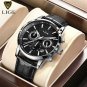 Silver black_Watches Mens 2021  Top Brand Luxury Casual Leather Quartz Men's Watch Business Clock Ma