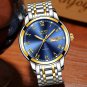 gold white steel_Luxury Brand Men Stainless Steel Gold Watch Men's Quartz Clock Man Sports Waterproo
