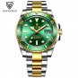 Gold green_2023   Watch Men Automatic Mechanical Tourbillon Clock Fashion Sport Diving Watch 100ATM 