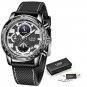 All black_2021  Official Store  Waterproof Silicones Strap Quartz Mens Watches For Men Top Brand Lux