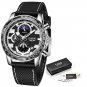 Silver black_2021  Official Store  Waterproof Silicones Strap Quartz Mens Watches For Men Top Brand 