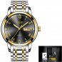gold black steel_Top Luxury Brand Men Sports Watch Male Casual Full steel Date Wristwatches Men's Qu