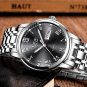 gold blue leather_Top Luxury Brand Men Sports Watch Male Casual Full steel Date Wristwatches Men's Q