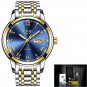 gold blue steel_Top Luxury Brand Men Sports Watch Male Casual Full steel Date Wristwatches Men's Qua