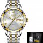gold white steel_Top Luxury Brand Men Sports Watch Male Casual Full steel Date Wristwatches Men's Qu