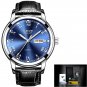 silver blue leather_Top Luxury Brand Men Sports Watch Male Casual Full steel Date Wristwatches Men's