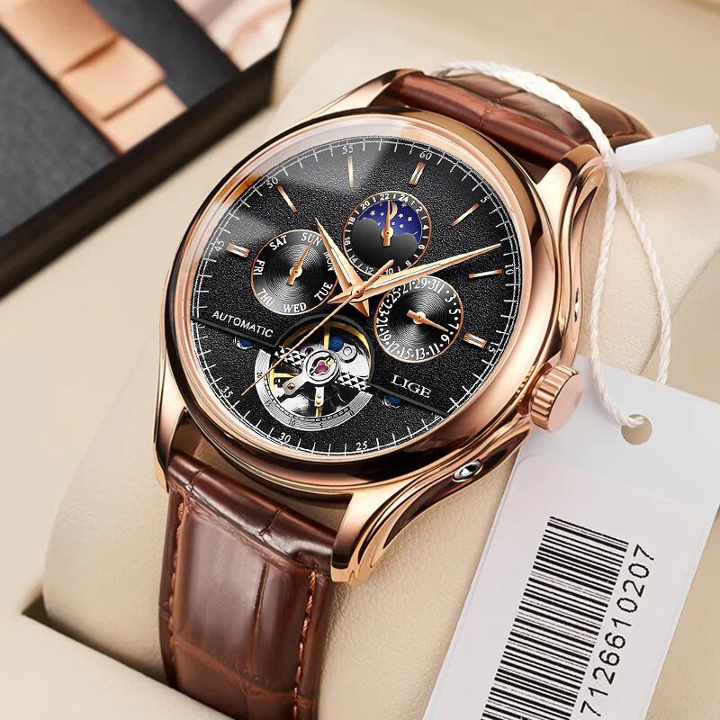 Gold black Upgrade_6826 Plus Brand Classic Men Retro Watches Automatic Mechanical Watch Tourbillon C
