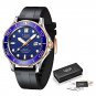 Gold blue_2022   Business Mens Watches Top Brand Luxury Dive Watch For Men Waterproof Date Clock Spo