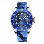 Blue_2022   Silicone Mens Watches Stainless Steel Waterproof Quartz Watch For Men Sport Dive Chronog