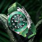 Green_2022   Silicone Mens Watches Stainless Steel Waterproof Quartz Watch For Men Sport Dive Chrono