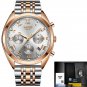 Gold white steel_2023  Watches Men Brand Luxury Watch For Men Waterproof Chronograph Quartz Clock Fa