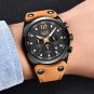 Rose gold black_Mens Watches Top Brand Luxury Chronograph Men Watch Leather Luxury Waterproof Sport 