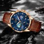 Gold black_2023 Mens Watches Top Brand Luxury Leather Casual Quartz Watch Men's Sport Waterproof C