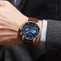 Rose gold black_2023  Mens Watches  Top Brand Luxury Leather Casual Quartz Watch Men's Sport Waterpr