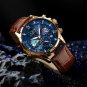 Silver black_2023  Mens Watches  Top Brand Luxury Leather Casual Quartz Watch Men's Sport Waterproof