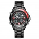 Black red_Men Watch Top Luxury Brand Big Dial Sport Military Watches Mens Chronograph Quartz Wristwa