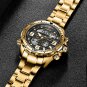Gold black_Men Watch Top Luxury Brand Big Dial Sport Military Watches Mens Chronograph Quartz Wristw