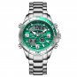 Silver green_Men Watch Top Luxury Brand Big Dial Sport Military Watches Mens Chronograph Quartz Wris