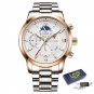 Green_Top Brand Luxury Multifunction Mens Watches Casual Silver Quartz Watch Men Sport Waterproof Cl