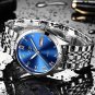 Rose gold black L_Watches Men Waterproof Stainless Steel Luxury Analogue Wrist Watches Week Display