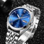 Silver white S_Watches Men Waterproof Stainless Steel Luxury Analogue Wrist Watches Week Display Dat